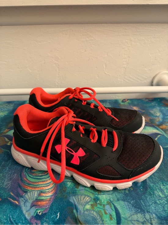 Under Armour Shoes - Under Armour Black and Neon Coral Training Sneakers